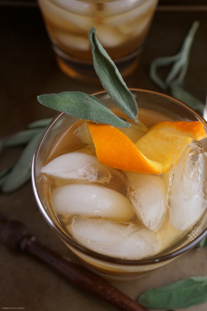 Winter Bourbon Cocktail Honey Sage