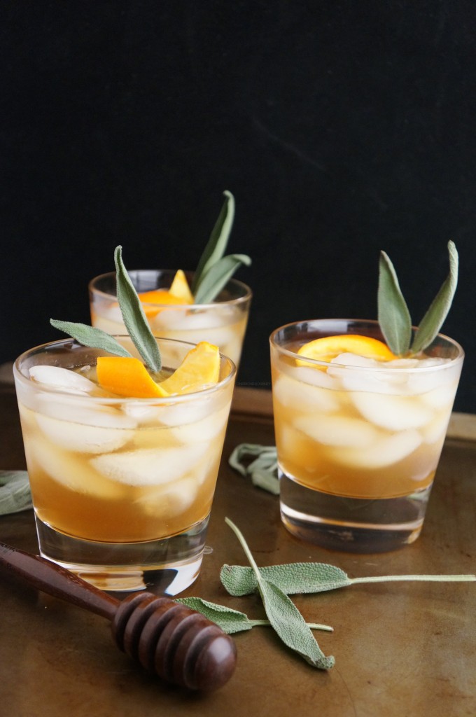 Winter Bourbon Cocktail Honey Sage