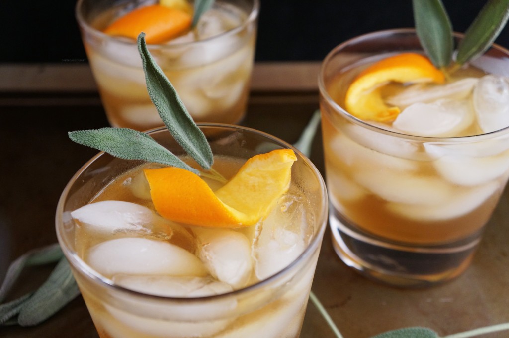 Winter Bourbon Cocktail Honey Sage