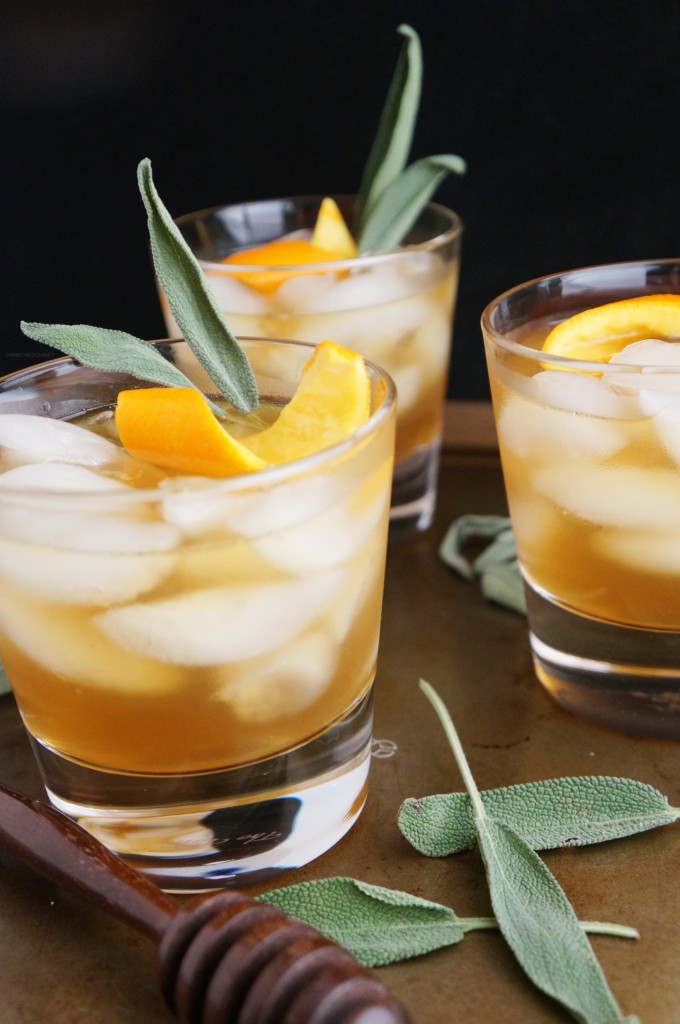 Winter Bourbon Cocktail Honey Sage