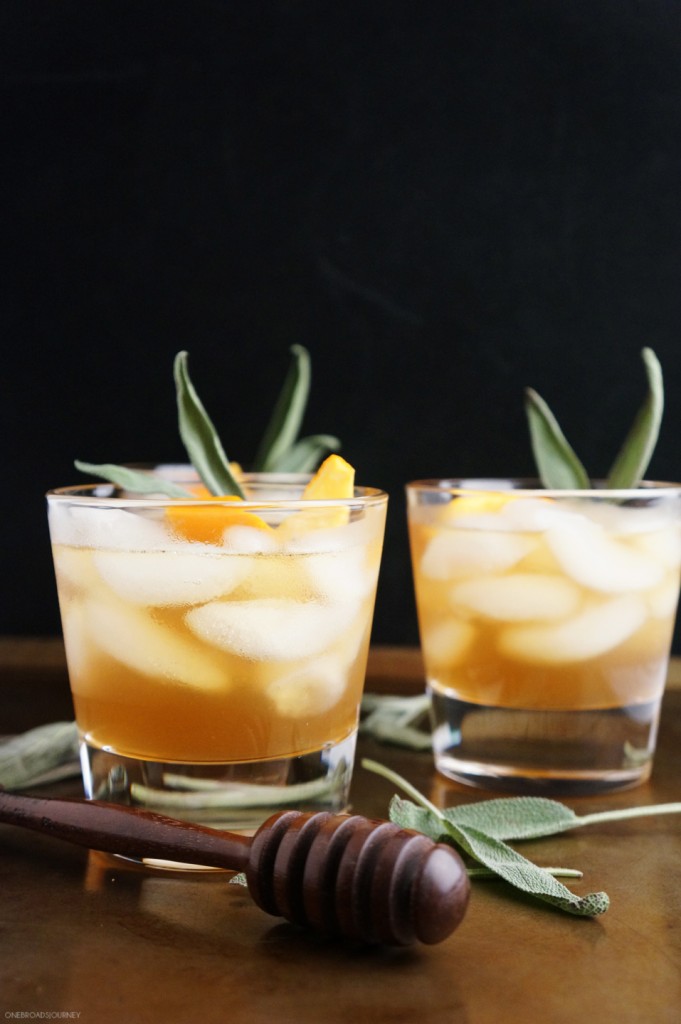 Winter Bourbon Cocktail Honey Sage