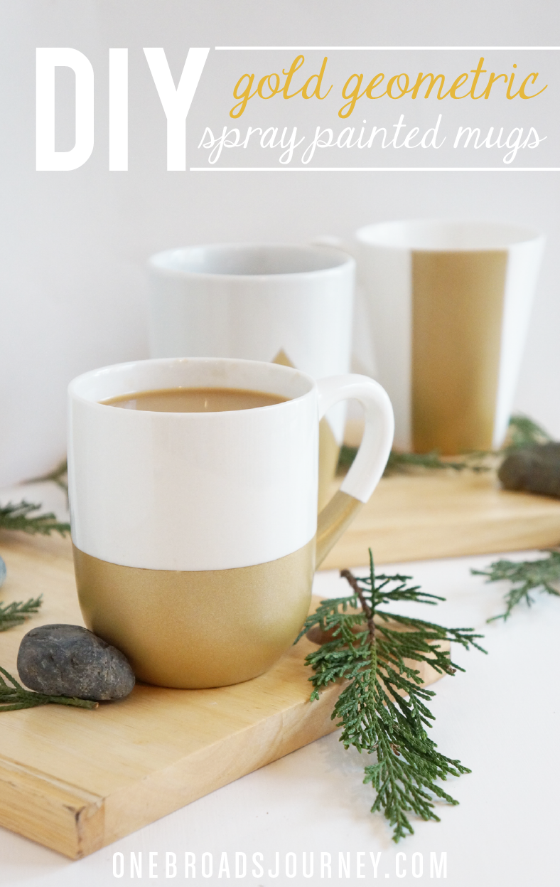 DIY Gold Geometric Mugs