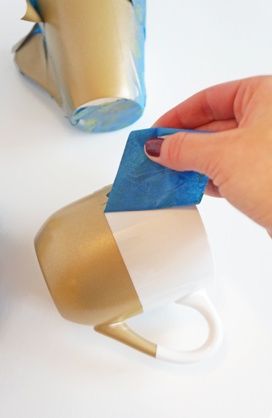 DIY Gold Geometric Mugs