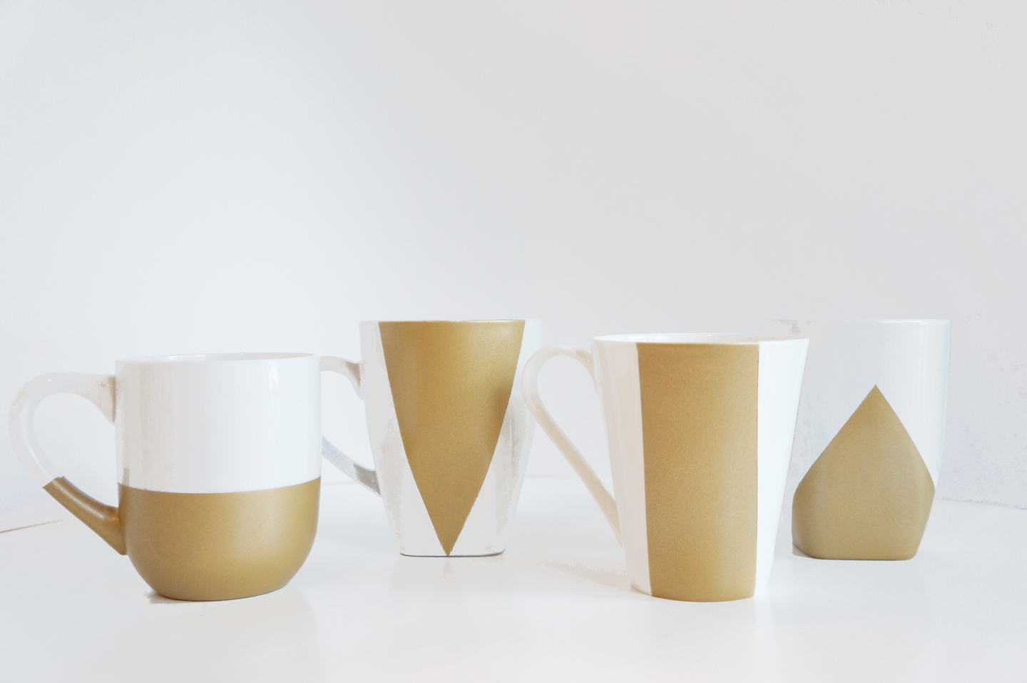 DIY Gold Geometric Mugs