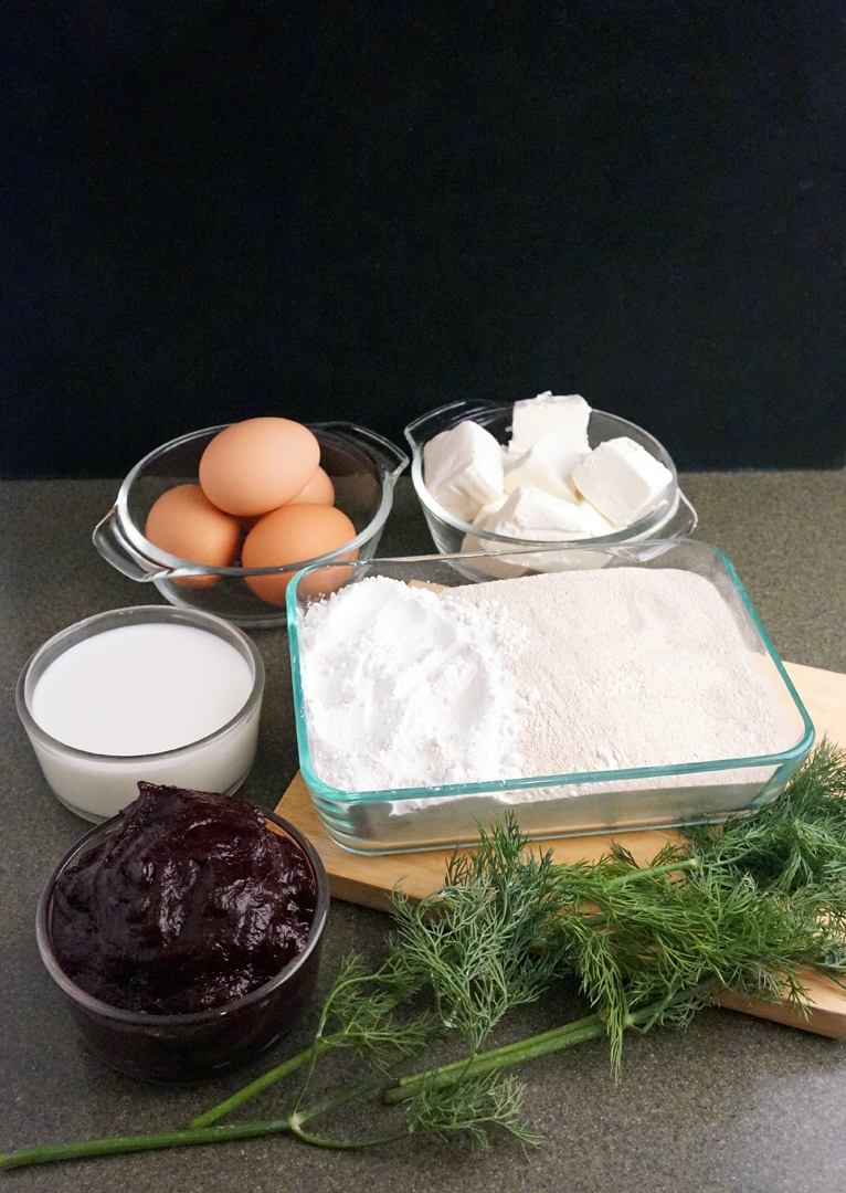 Beet Bread with Dill Cream Cheese Swirl