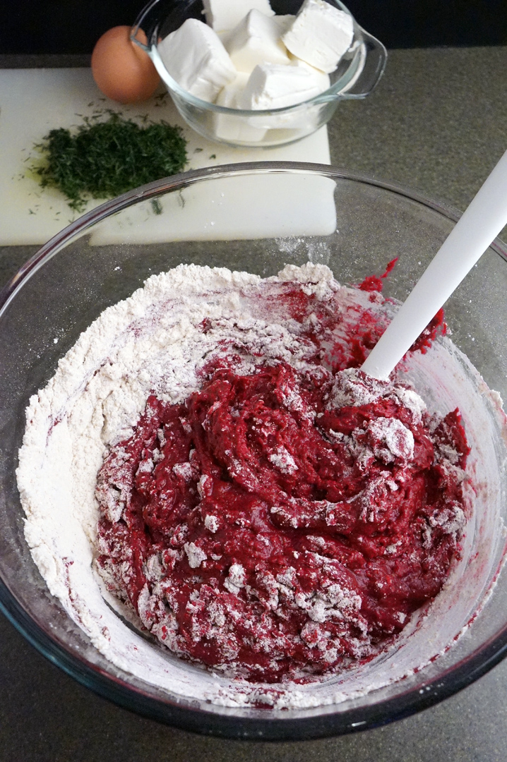 Beet Bread with Dill Cream Cheese Swirl