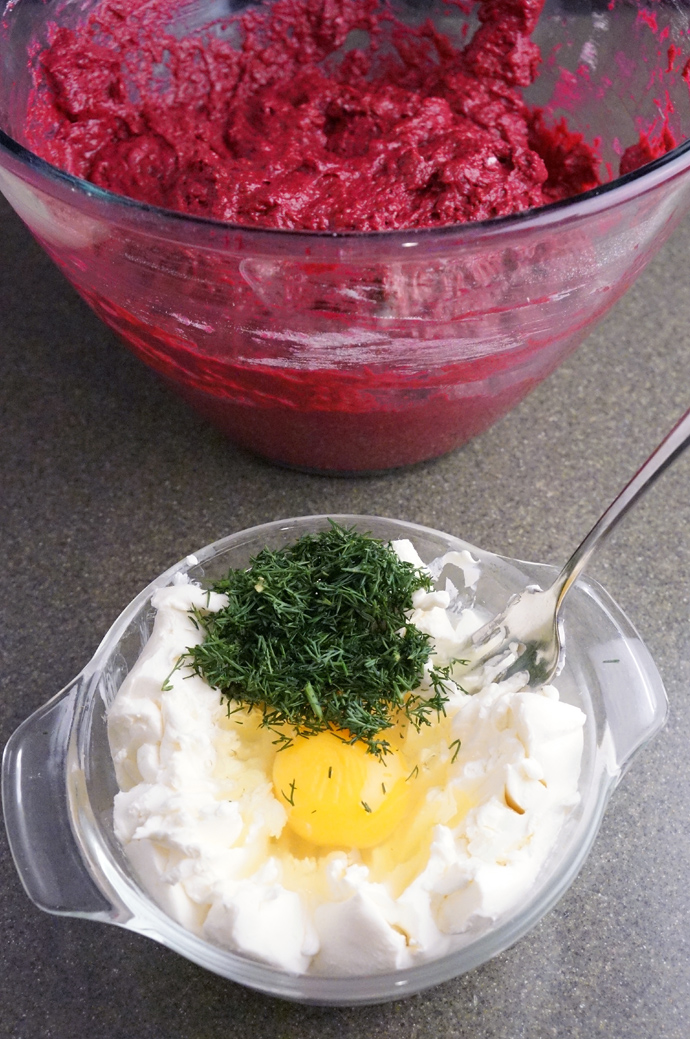 Beet Bread with Dill Cream Cheese Swirl