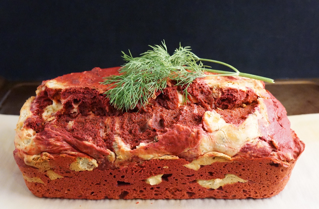 Beet Bread with Dill Cream Cheese Swirl