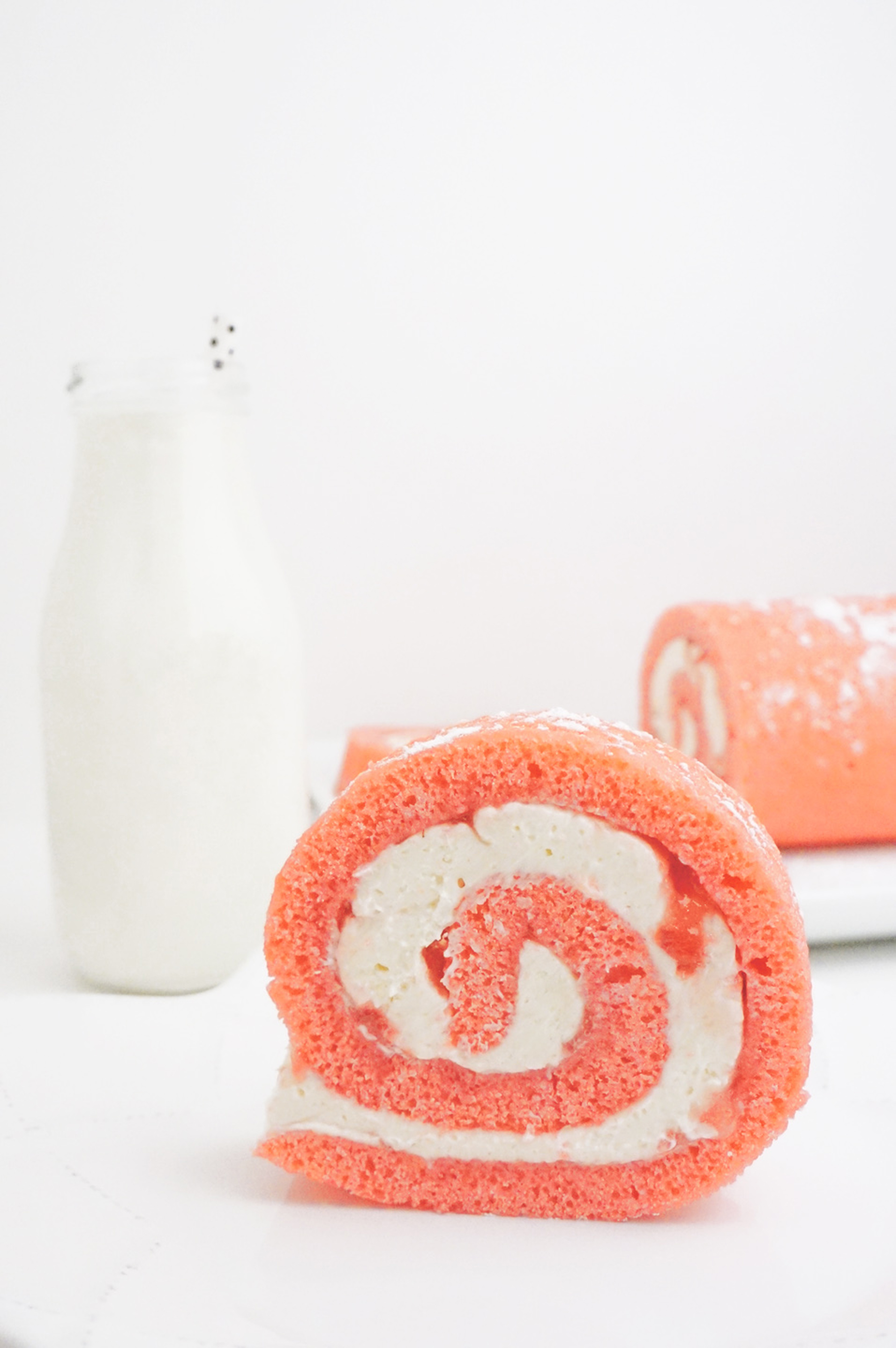 Pink Strawberry Swiss Roll