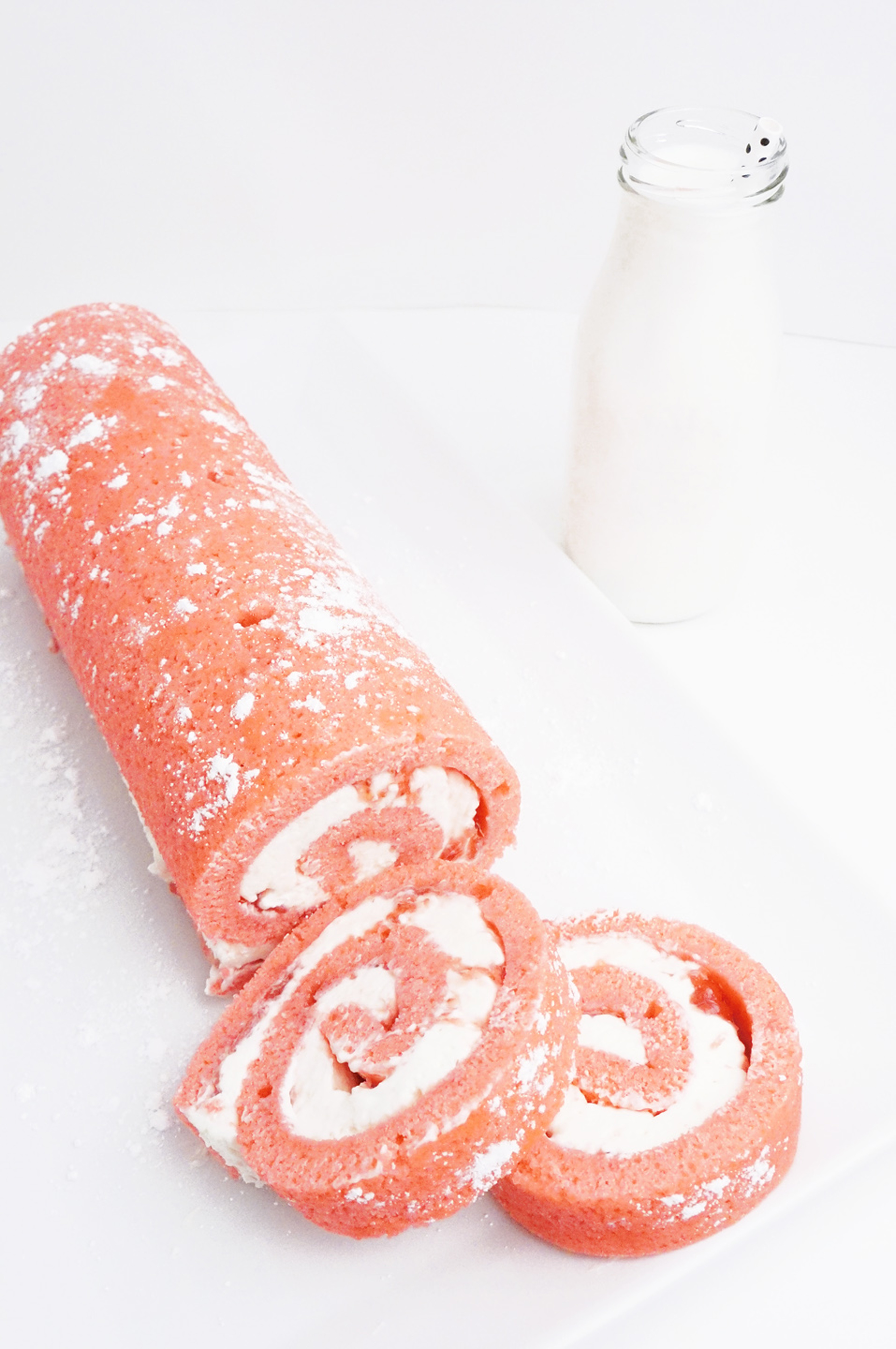 Pink Strawberry Swiss Roll