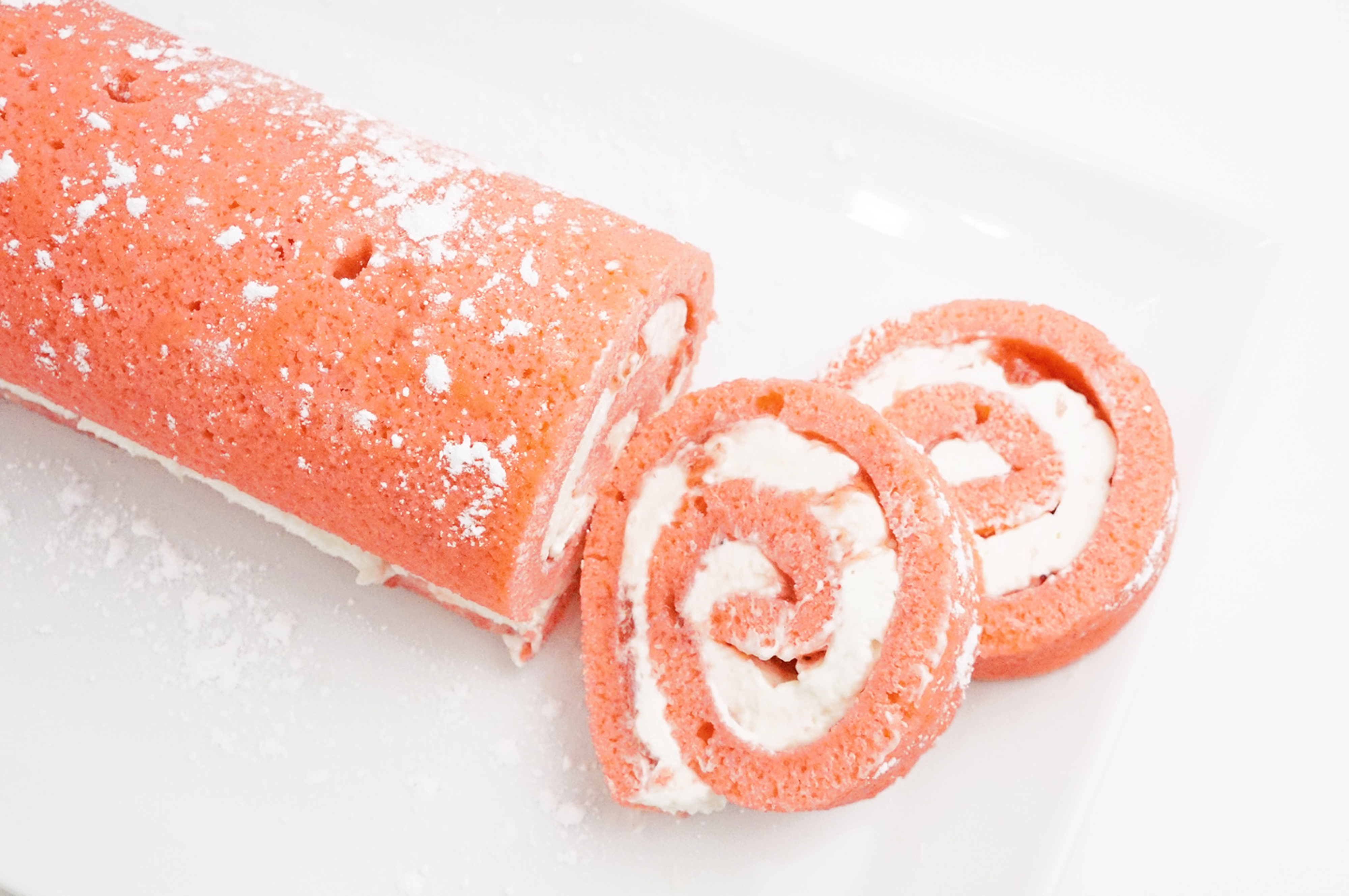 Pink Strawberry Swiss Roll