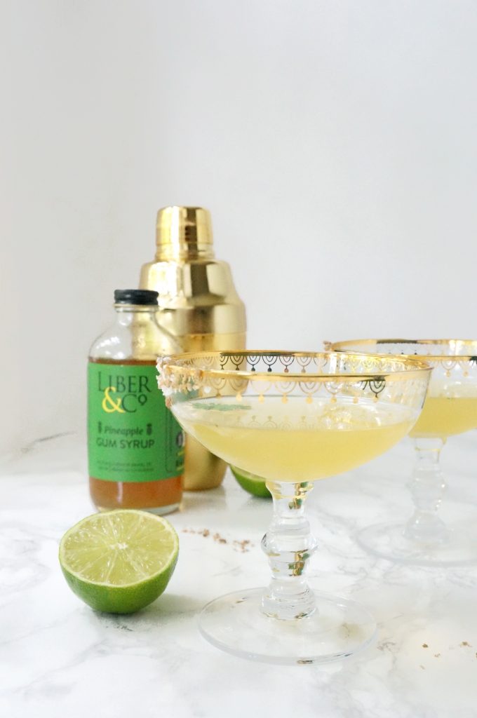 Cilantro lime Pineapple Gum Syrup Vodka Cocktail