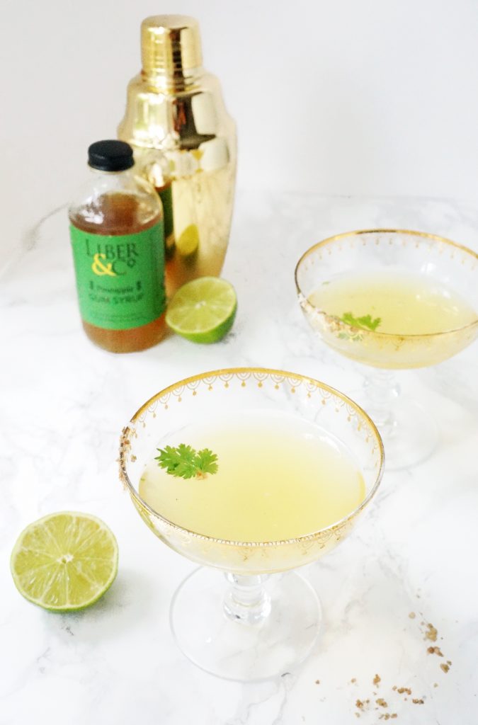 Cilantro Lime Pineapple Gum Syrup Vodka Cocktail