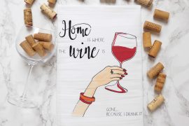 teluna funny wine kitchen tea towel