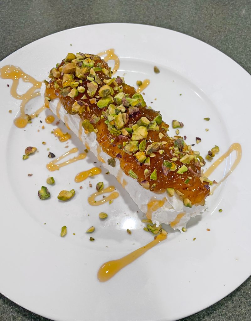 Goat Cheese Fig Log Jam Hot Honey Pistachios