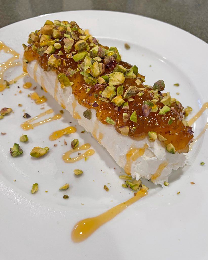 Goat Cheese Fig Log Jam Hot Honey Pistachios