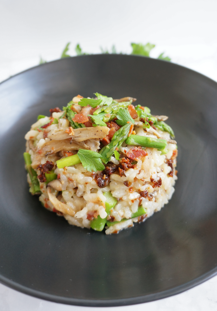 Winter Asparagus Mushroom Risotto