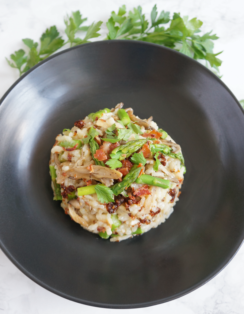 Winter Asparagus Sun Dried Tomato Risotto