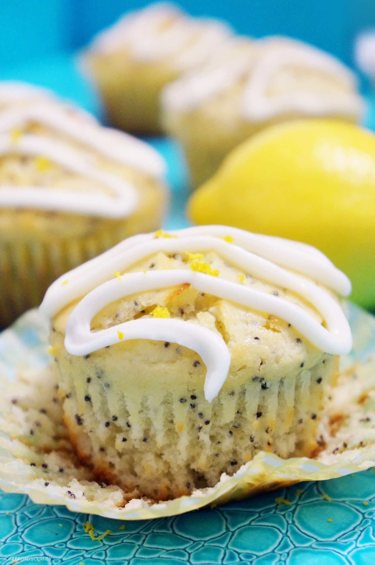 Lemon Poppyseed Muffins with Cream Cheese Frosting