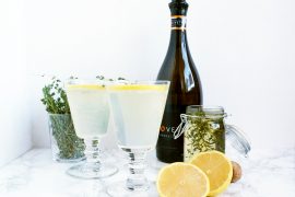Lemon Elderflower and Thyme Prosecco Cocktail
