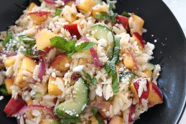 Peach Cucumber Mint Orzo Salad