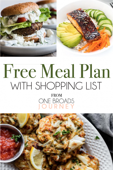 free weekly meal plan one broads journey