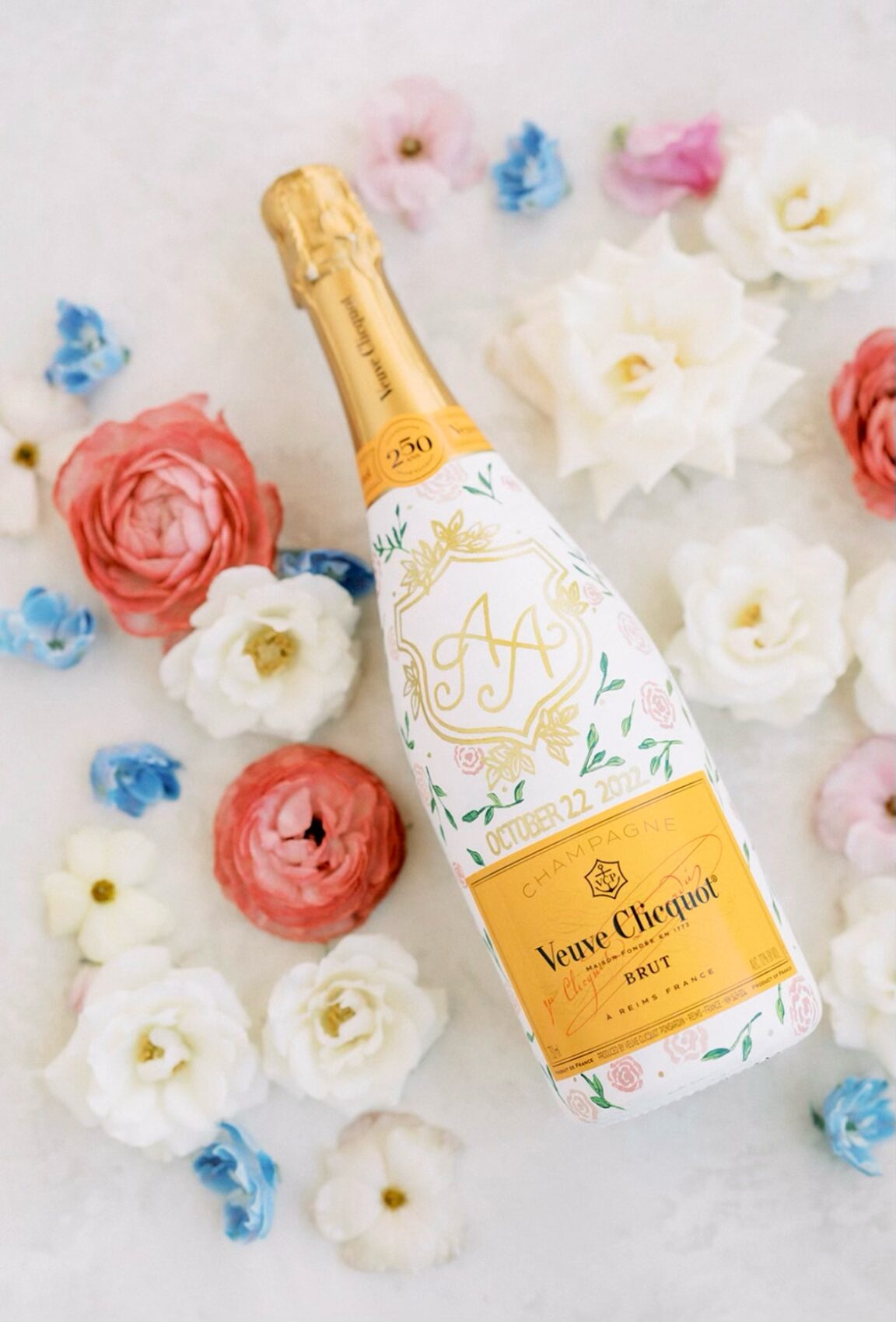 custom hand painted veuve clicquot champagne bottle