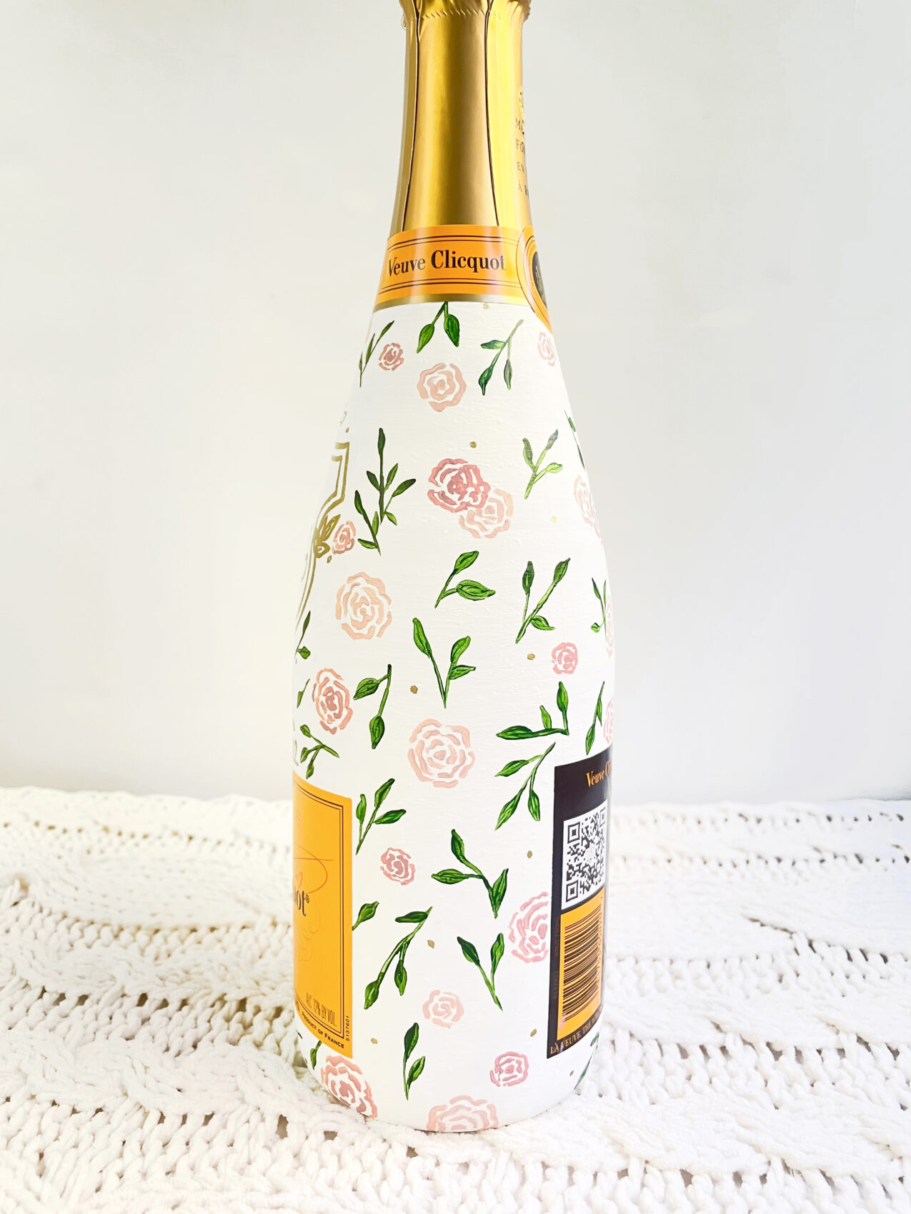custom hand painted veuve clicquot champagne bottle
